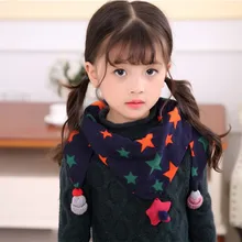 Новинка; осенне-зимние шарфы с рисунком треугольника для маленьких девочек; теплый детский шейный платок; шаль для мальчиков и девочек; Детские хлопковые воротники