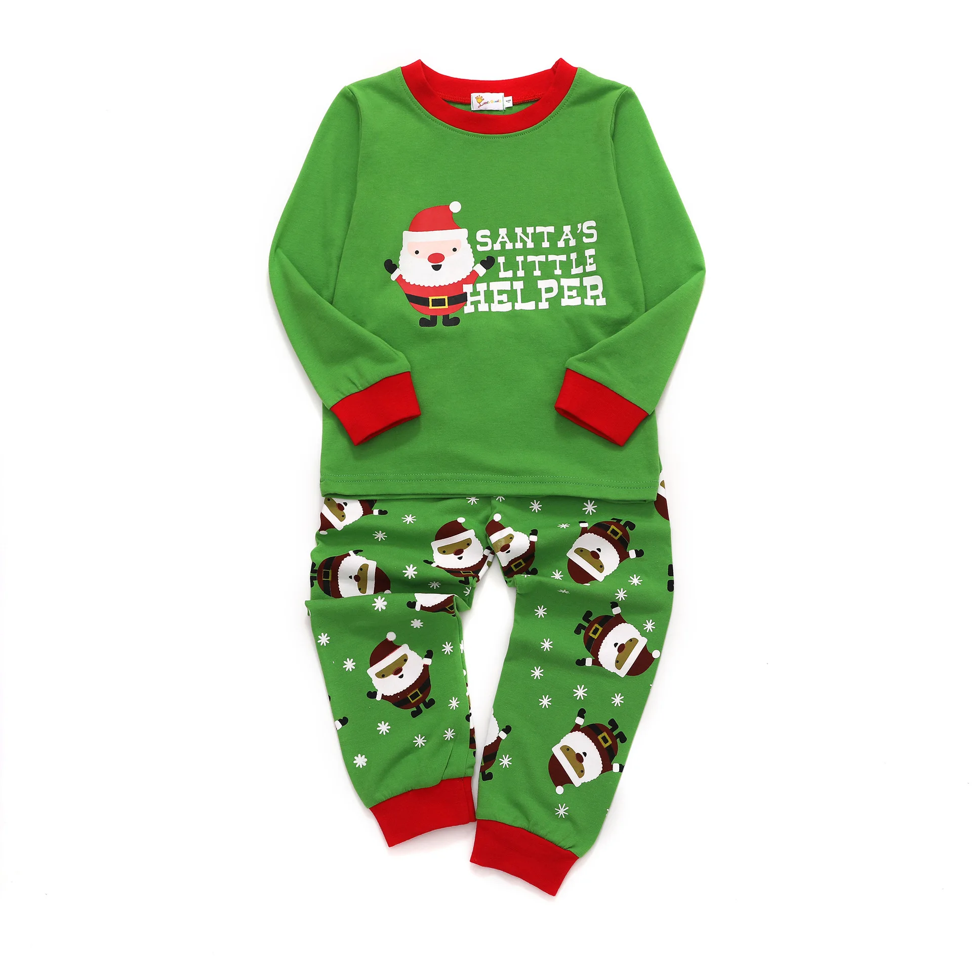 Детские пижамы с длинными рукавами и круглым вырезом для маленьких мальчиков и девочек, топы с рисунком оленя+ штаны Рождественский комплект, одежда для семьи зимняя теплая одежда