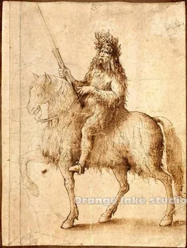 

Da Vinci manuscript Vintage knight Painting Pure cotton Canvas Wall Art Picture Home Decoration Living Room Canvas Print 30x40CM