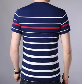 

2020 new style Summer Men Striped O-neck cotton T-shirt yellow blue An