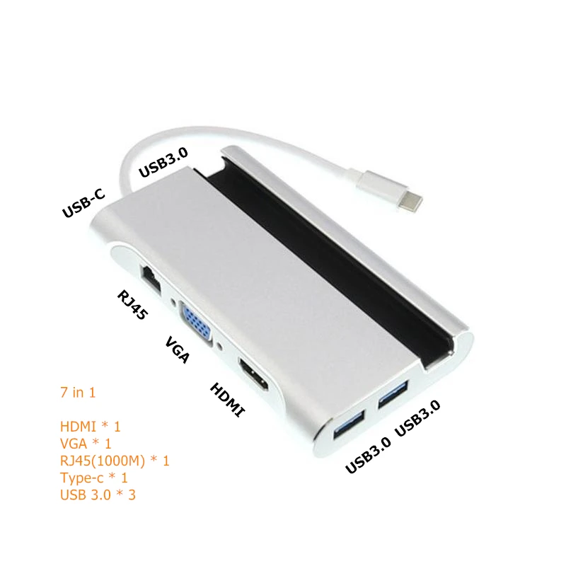 Адаптер Trumsoon Type C к RJ45 Gigabit Ethernet HDMI VGA USB 3 0 SD TF для MacBook Huawei xiaomi Samsung S9 Dex TV