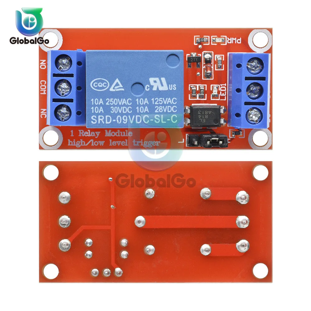 

1 Channel Relay Module DC 5V 9V 12V 24V High Low Level Trigger Switch Relay with Optocoupler