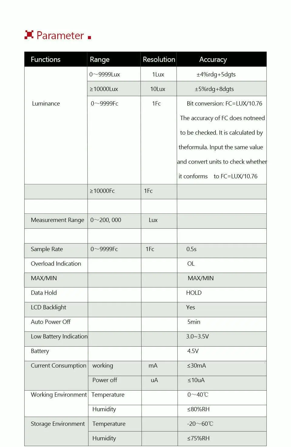 UNI-T UT383 мини-светильник 200000 Люкс Цифровой Люксметр Luminance люкс Fc тест макс мин осветители фотометр