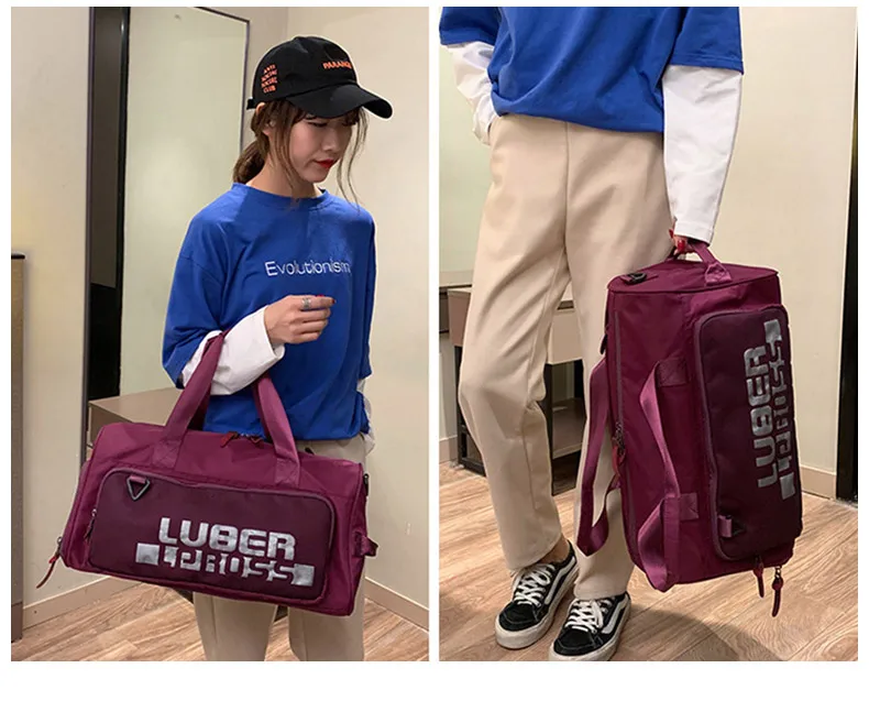 Fashion Gym Training Fitness Bag Women High Capacity Waterproof Travel Dry Wet Yoga Mat Bags Luggage Shoes Storage Shoulder Pack