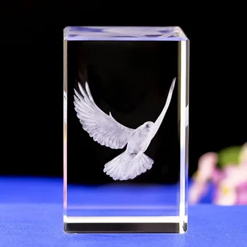

K9 Crystal 3D Laser inner engraving birds Peace dove Eagle Flamingo Tucano Woodpecker Eagle Songhak Pine Crane Phoenix