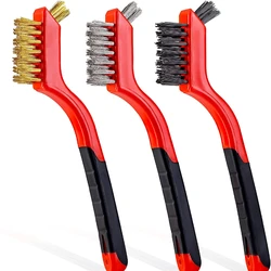 Escova de fio de nylon em aço inoxidável com 3 peças, para ferrugem, limpeza profunda e pintura de sujeira