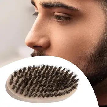 

Portable Natural Boar Bristle Brush Comb Shea Hair Brush Men Beard Brush Wood Bristle Brush Oval Beard Brush