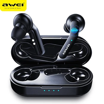 

Original AWEI T10C Bluetooth 5.0 Headset TWS Wireless Earphones T10C Earbuds Stereo earphones IPX7 Handsfree Earbuds For xiaomi