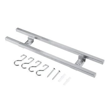 

netic Knife Rack 12Inch netic Knife Strips Wall-Mounted netic Knife Holder Stainless Steel With 4 Removable Hooks (30Cm