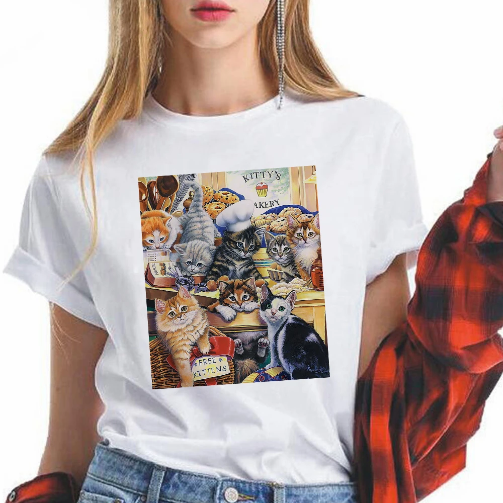 Camisetas para mujer, ropa venta al por mayor, envío gratis Brasil, gato, familia, Kawaii, Grunge, estética, - AliExpress