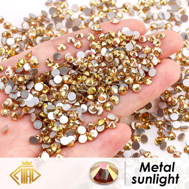 SS4-SS30 Colorful Non Hotfix Rhinestones Glitter Crystal Glue On Strass Diamond Rhinestones For Garment Nail art Decorations 