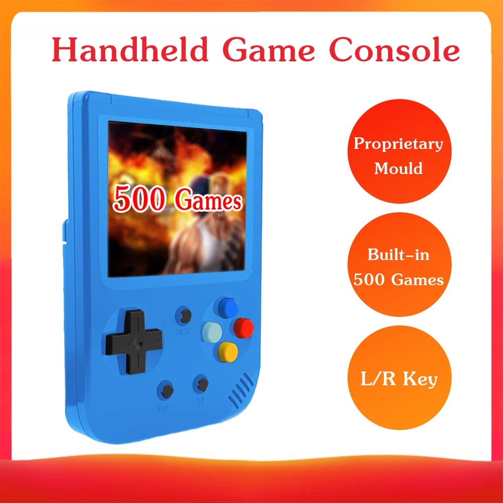 

Portable Mini Retro Game Console Kid Children Gift Proprietary Mould 8-Bit 3.0" Screen Built-in 500 Games Handheld Game Console
