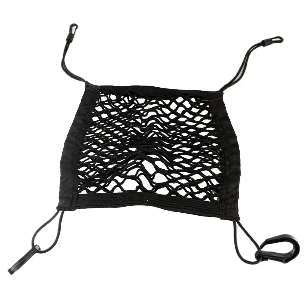 Car Seat Storage Mesh Organizer 3 Lays Front Seat Elastic Cargo String Net Pouch Holder for Drink Cup, Magazine, Umbrella