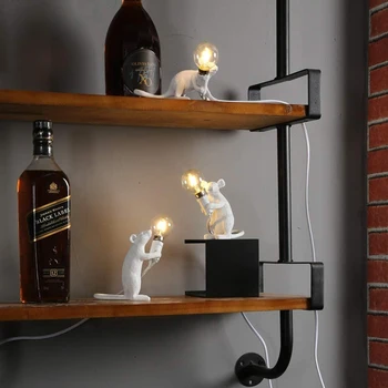 

Night Resin Mouse Table Light Nordic Animal Table Lamp Mini Mouse Cute LED Home Decor Desk Light Fixtures Luminaire Craft Lamp