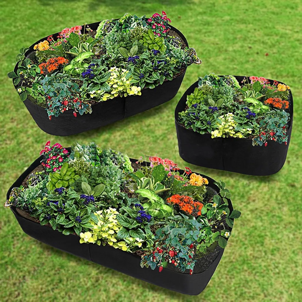 

Fabric Raised Garden Bed Rectangle Breathable Planting Container Growth Bag Tomato Planting Container Bag Flower Garden pot #R20