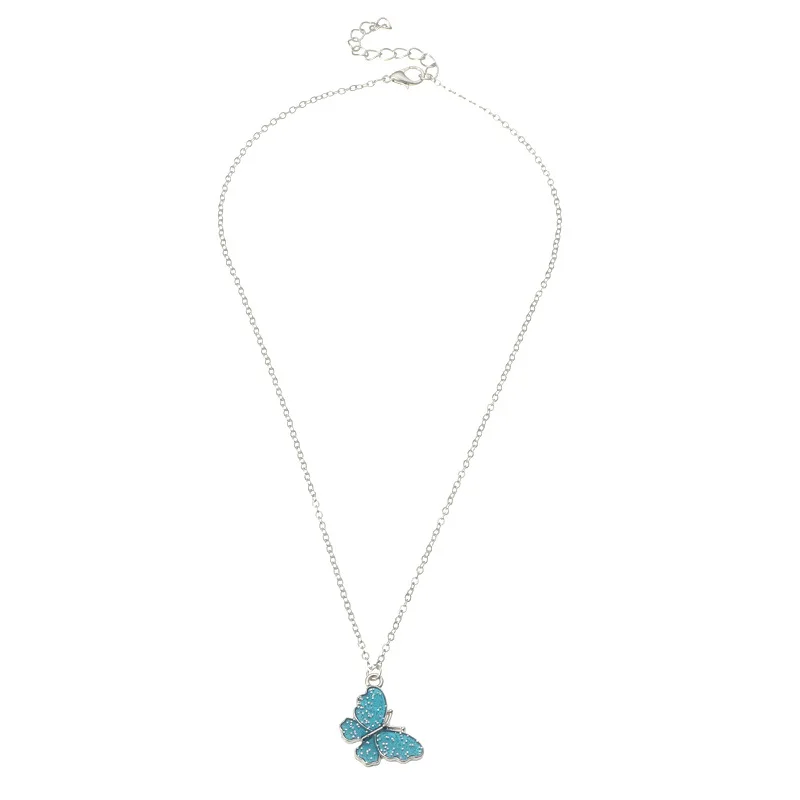 Butterfly 4 Colors Fashion Pendant Necklace For Women Alloy Jewelry Collares Friends Accessories Aesthetics Suspension XL10257 | Украшения