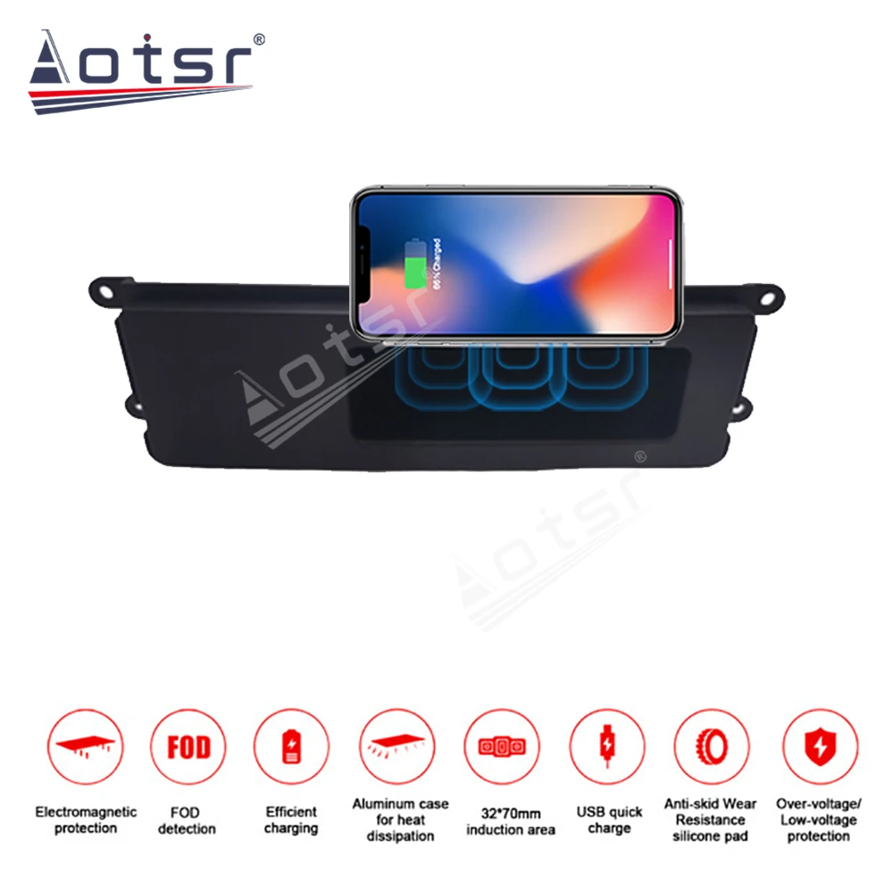 

Car Charger QI Fast Charging Smartphone Wireless For Massarati Quattroporte 2018 For iPhone Samsung Huawei