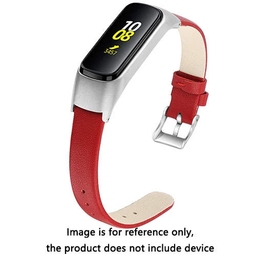 Red Кожаный браслет для samsung galaxy fit e SM-R375 аксессуары для умных часов Регулируемый ремешок с рамкой - Цвет: Red