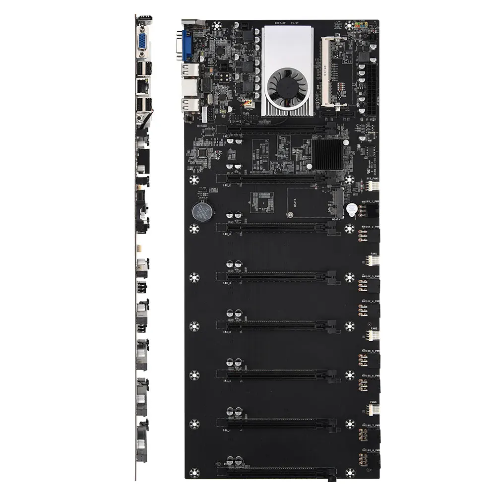 Onboard 1037U CPU HM77 Chipset VGA HDMI 8-GPU Bitcoin motherboards for miner PCI-E 16X Cryptocurrency Mining BTC Motherboard-3