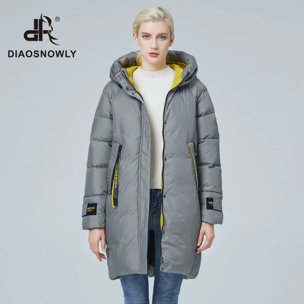 Diaosnowly 2020 новая зимняя коллекция пуховик женский зимний модное пальто куртка