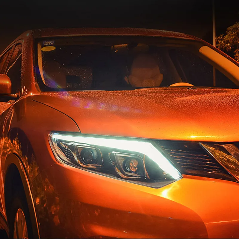 Автомобильная фара для NISSAN X-Trail головной светильник s Биксеноновые линзы двойной луч HID головной светильник светодиодный светильник поворота s