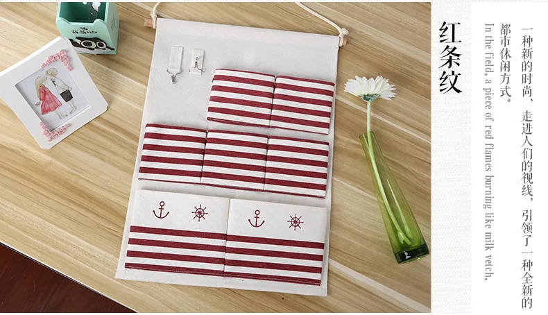 Новые продукты креативные хлопчатобумажные льняные ткани Висячие хранение, портфель для хранения крюк tiao wen kuan дверь задний висячий мешок