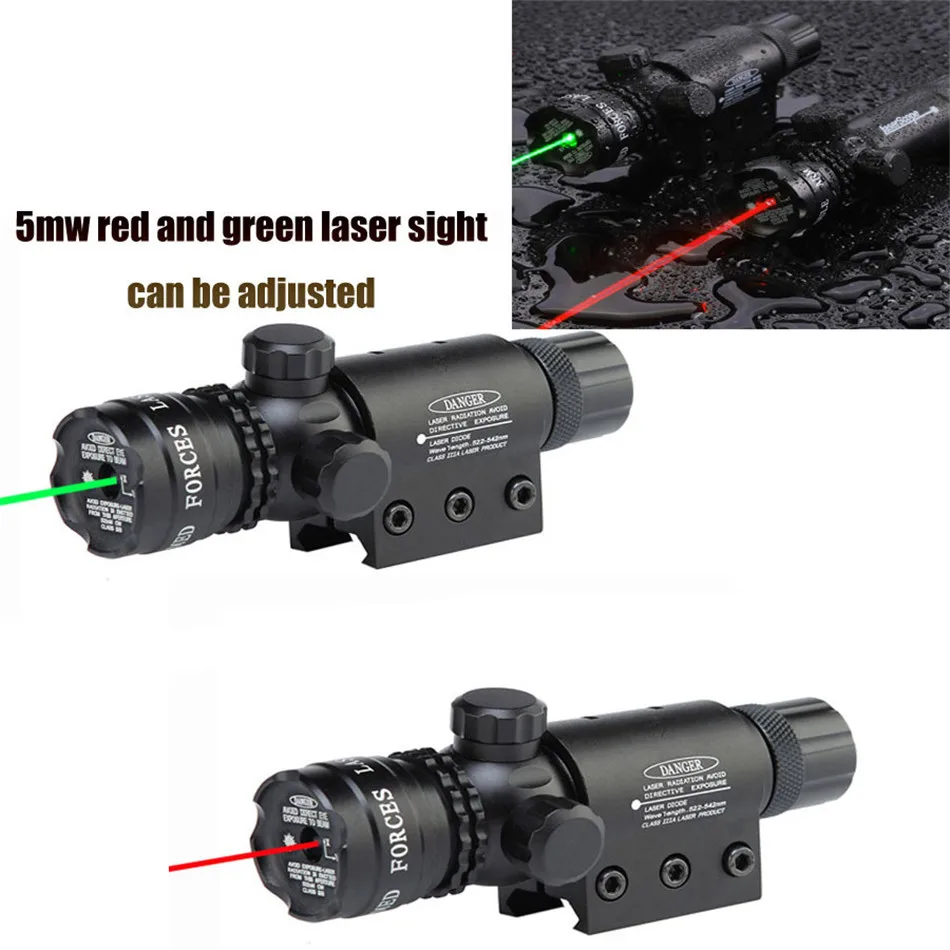 Red Green Laser Point Sight Airsoft Precise Tactical Laser Sight Rifle Scope for Pistol Rail& Barrel Pressure Switch Mount Hot