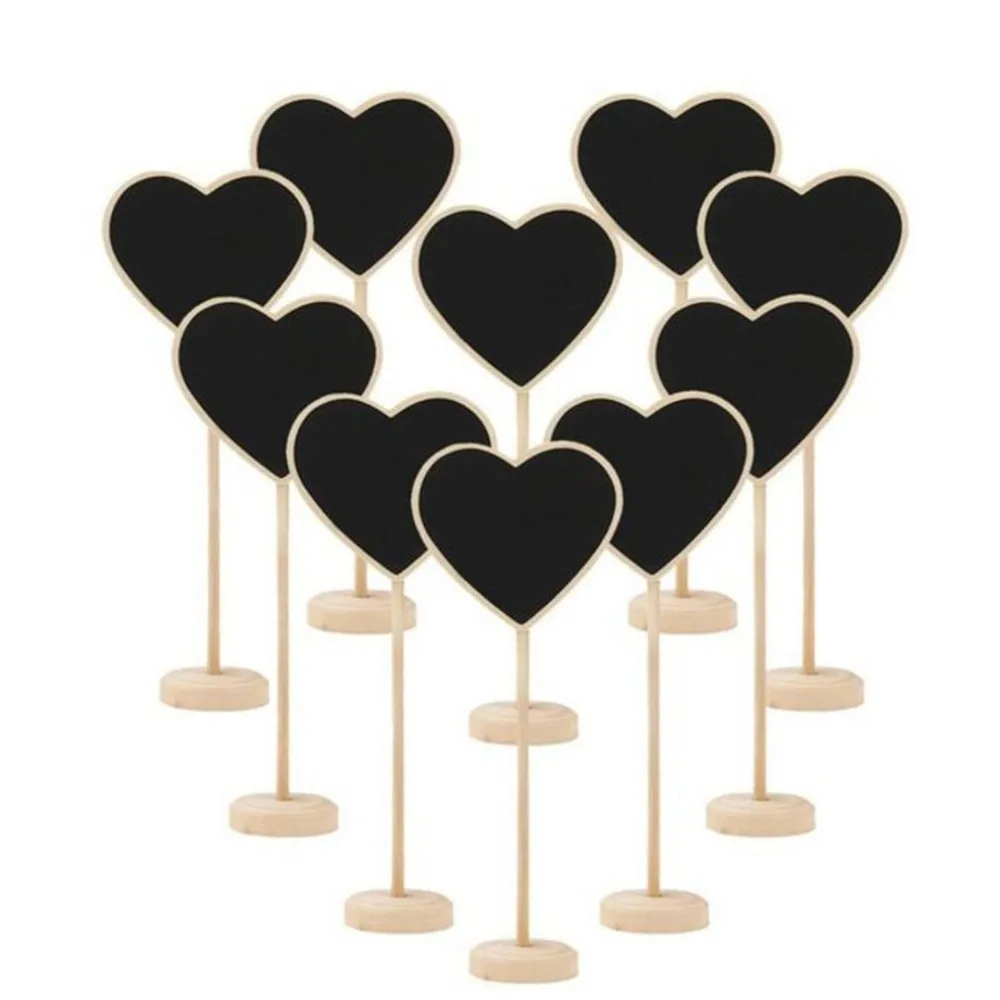 

10Pcs Wooden Blackboard Chalkboard Mini Wood Message Notice Board Table Wedding Party Decor Write Information