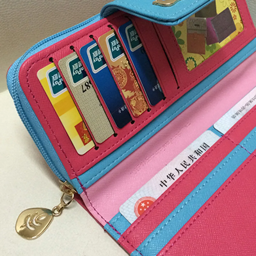 Big Capacity Women Purses Long Zipper Coin Purse Holder Wallets Ladies Clutch Change Purse Female Fly Bird Print Money 823