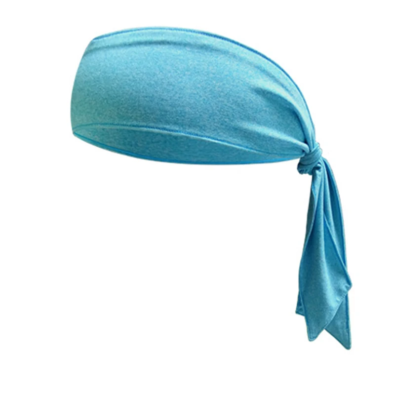 1 шт., одноцветная головная повязка для занятий спортом на открытом воздухе, теннисом, бегом, пиратом, унисекс, для тренировок, велоспорта, повязка на голову, мужской свитер - Цвет: Lake blue