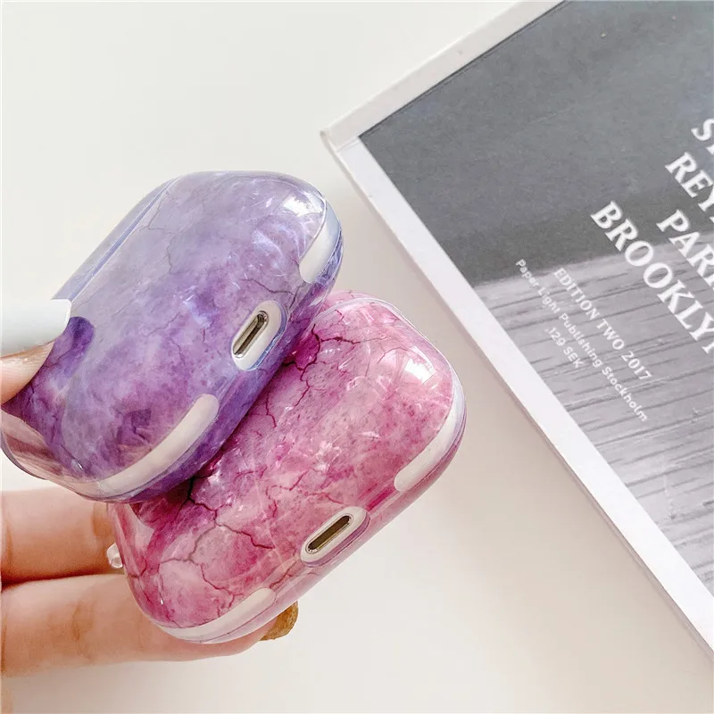 Fashion Luxury Marble For Airpods Pro Case cute soft Bluetooth Earphone protective case For Air pods Pro headphone Bag hard case