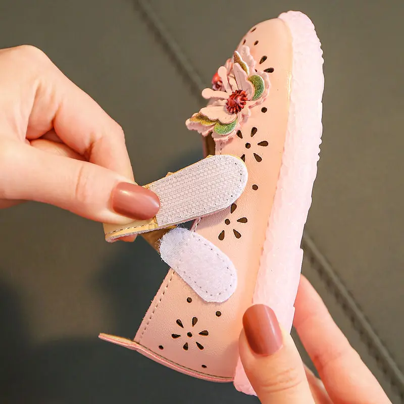 children's shoes for high arches 2022 Spring and Autumn Girls PU Leather Shoes Hollow Cute Princess Shoes Baby New Children's Dance Shoes Baby Girls Single Shoes best children's shoes