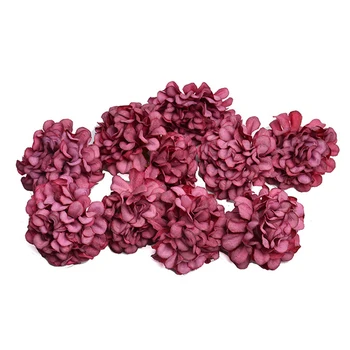 10Pcs Simulation Flower Heads Artificial Hydrangea DIY Accessories Home Decor Artificial Flowers Fake Flower Decoration