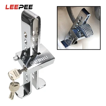 

LEEPEE 8/9 Hole Stainless Steel Lock Anti-Retractable Brake Throttle Lock Safety Anti-Theft Car Brake Clutch Pedal Lock