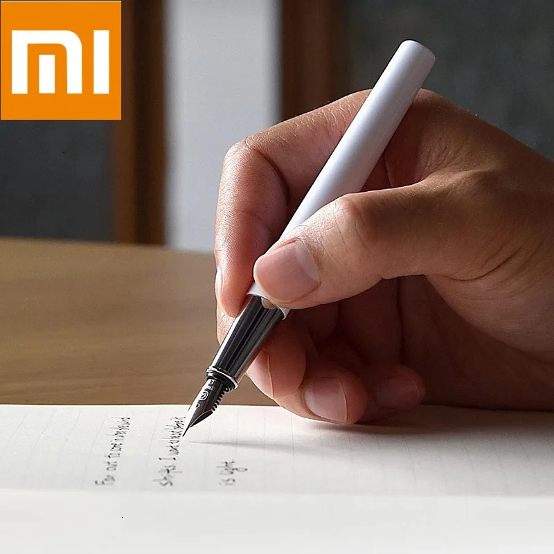 

Xiaomi kaco BRIO Black/White Fountain Pen with Ink Bag Storage Bag Box Case 0.3mm Nib Metal Inking Pen for Writing Signing Pen