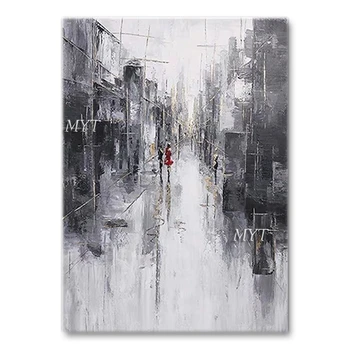 

Black And White Abstract City Building Scenery Texture Canvas Oil Painting Unframed Hot Selling Wall Decoration Art Pieces