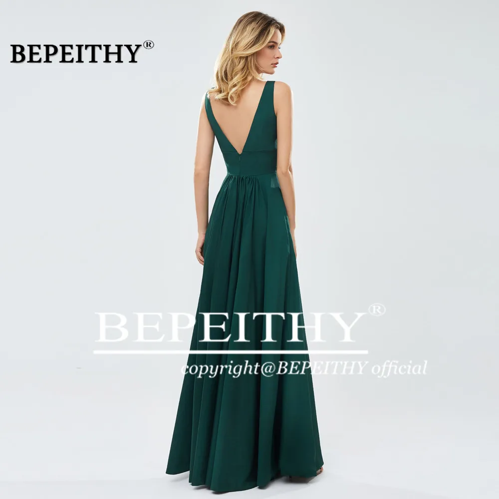 BEPEITHY vestido de festa зеленые длинные платья для выпускного вечера сексуальное вечернее платье с глубоким v-образным вырезом Вечерние платья с разрезом