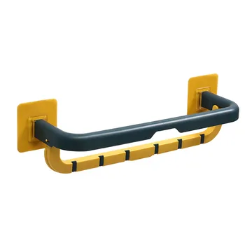 

Towel Bar Nordic Style Kitchen Wall Mounted Home Foldable Bathroom Suction Cup Double Rack Robes Organizer Hanger Storage