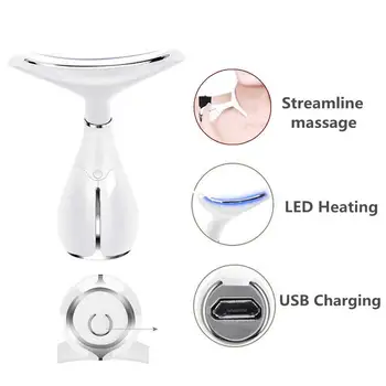 

Wrinkle Remove Machine Double Chin Reducer Vibration Heating Neck Firming Skin Machine Micro Vibrating Electric Beauty Tools