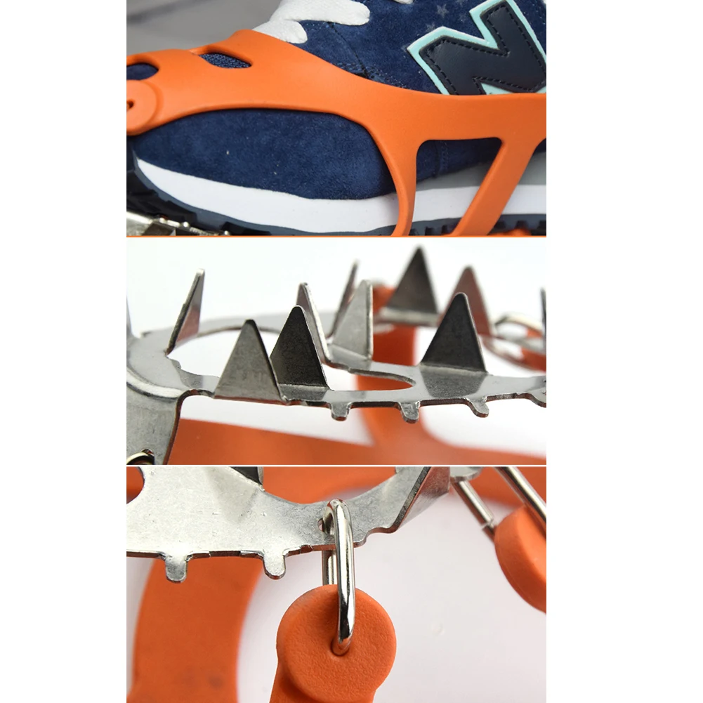 Crampon шипы для обуви сталь открытый 18 зубьев спортивные Захваты скалолазание бутсы Нескользящие ледяной Захват безопасности цепи снег