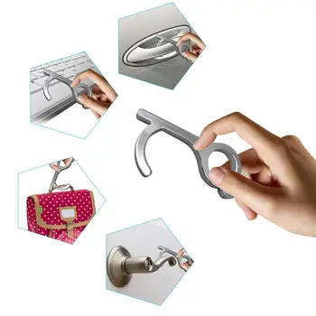 

1/2PCS Door Opener Keychain Multifunctional Elevator Key Contact-free Press Portable Outdoor Gadgets Anti Dust Protective Tools
