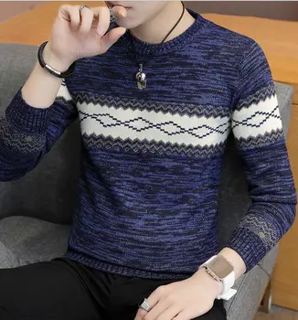 

2019 New Autumn Men Knitted Sweaters Pullovers O-Neck Long Sleeve Warm Knitwear Jumpers Pull Homme Men's Casual Clothes Tops