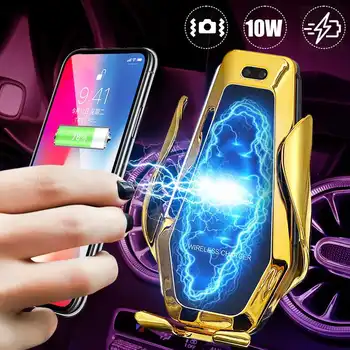 

360 Rotate Magnetic Qi Wireless Car Charging Charger Mount Stand Clamping Vent Holder For IPhone For Samsung