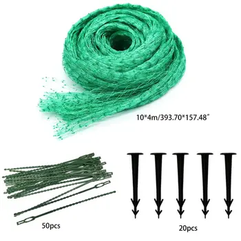 

4m x 10m Anti Bird Netting Protect Against Rodents Birds Mesh with 50Pcs Nylon Cable Ties and 20 Pcs Garden Securing Pegs