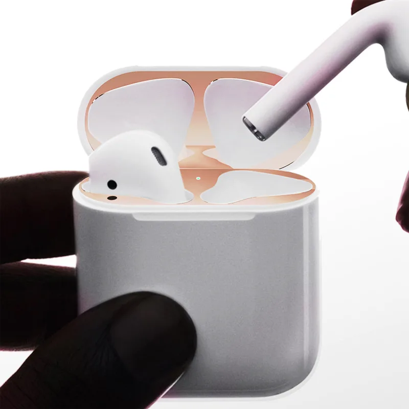 Новинка для Apple Airpods коробка из фольги Пылезащитная наклейка смешанный металл материал для Airpods Пылезащитная Внутренняя крышка патч аксессуары