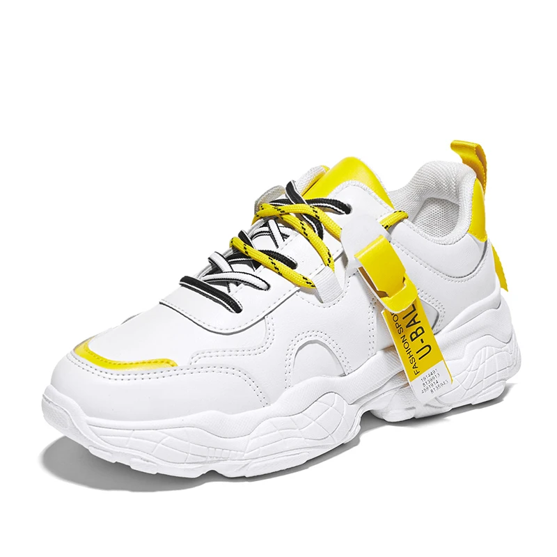 TKN; женские весенние кроссовки из искусственной кожи на платформе; повседневная обувь на плоской подошве; женская дышащая обувь на плоской подошве; zapatos de mujer; E-7 - Цвет: E-7 Yellow