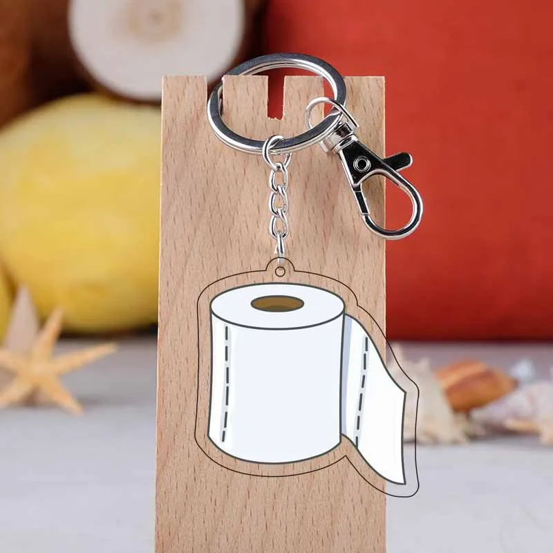 Toilet Paper Keychain Roll 2021 1pcs Acrylic Keyring Bag Id AliExpress