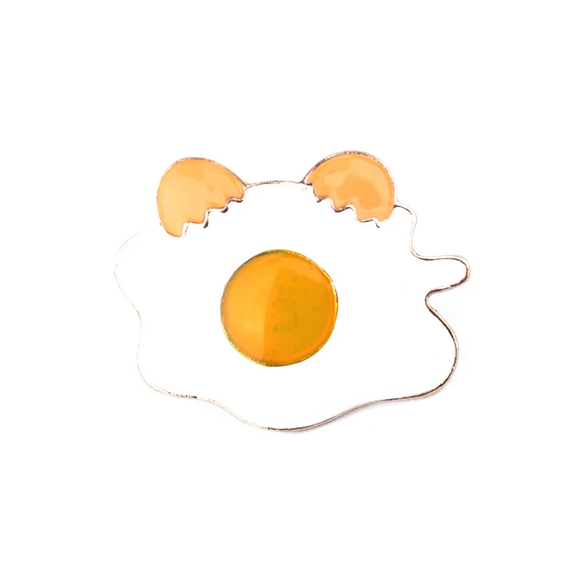 egg Милая пищевая брошь, эмалированные булавки, картофель фри, яйцо, гамбургеры, пицца, значок, нашивка для куртки, рюкзак, лацкан, Металлическая Булавка для детей, Женские Ювелирные изделия, подарок - Окраска металла: egg