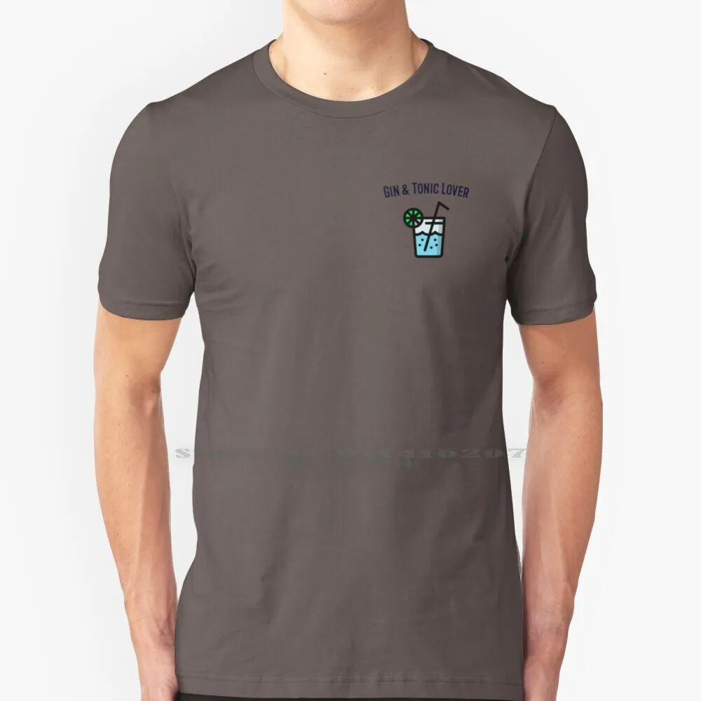 Gin & Tonic Lover T Shirt 100% Puro Cotone Gin Drink Bere Vodka Whisky Birra Bere Divertente Tequila Tonico Vino Cocktail Carino
