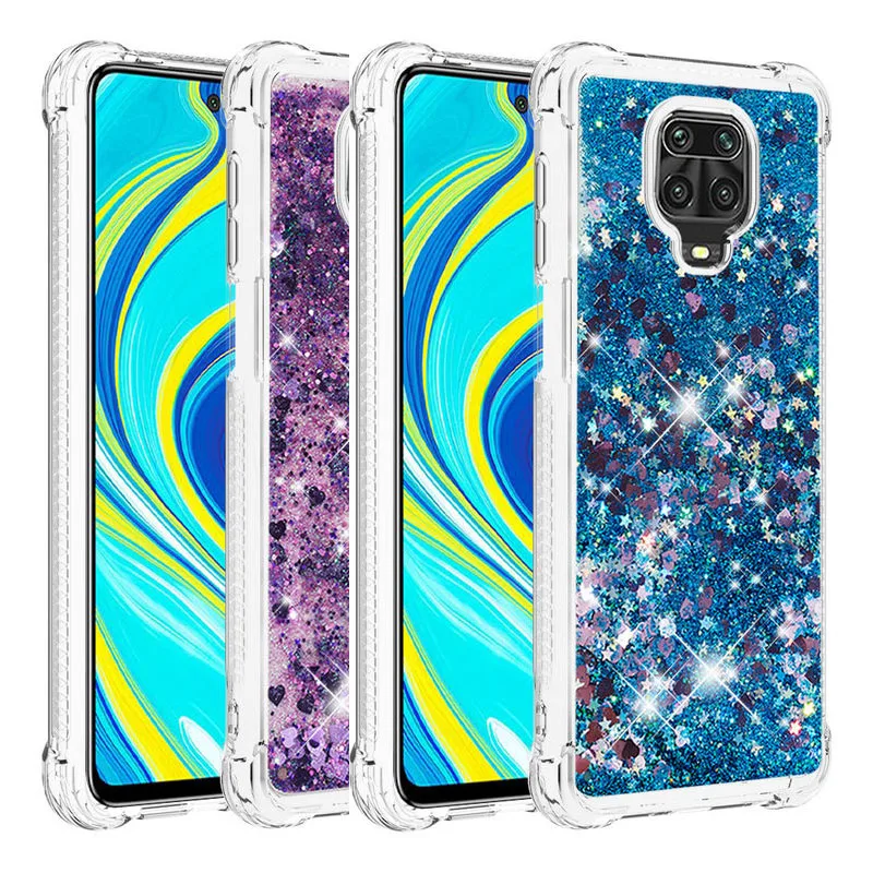 

RedMi Note 9 Pro Case Fashion Glitter Liquid Quicksand Silicone Shockproof Back Cover For RedMi Note 9 Pro Phone Cases 6.67 inch